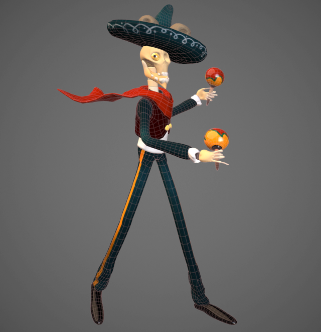 mexican skeleton 3D मॉडल .c4d .max .obj .3ds .fbx .stl .blend 