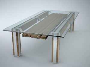 a guest table is in scandinavian style 3D Model