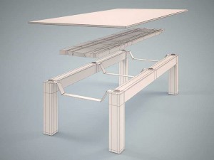 a guest table is in scandinavian style 3D Model