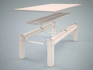a guest table is in scandinavian style 3D Model