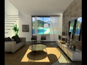 Сцена в современной гостиной 3d max файл 3D Модель