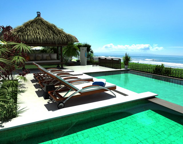 exterior resort sitting area shot Model 3D .c4d .max .obj .3ds .fbx .stl .blend