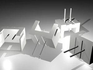 2핀 직선형 핀 소켓 3D 모델