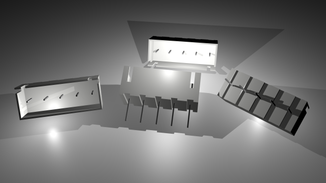 5 -pin straight pin socket 3D 模型 .c4d .max .obj .3ds .fbx .stl .blend 