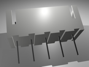 5 -pin straight pin socket 3D 模型
