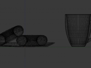 morning donuts with coffee cup 3D Model