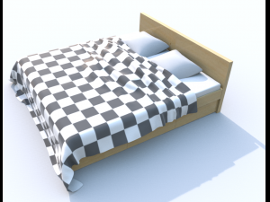 double bed with cover 3D 모델