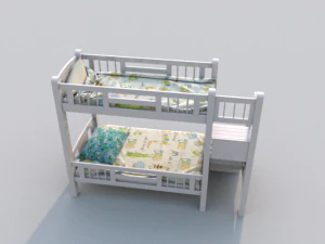 bunk bed with drawers 3D Model