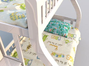 bunk bed with drawers 3D Модель