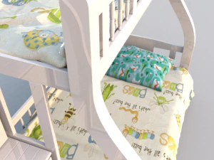 bunk bed with drawers 3D Model
