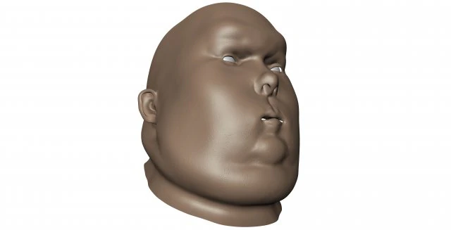 obese male high poly and low poly head mesh model vr - ar - low-poly 3d model 3D Model .c4d .max .obj .3ds .fbx .stl .blend