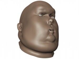 obese male high poly and low poly head mesh model vr - ar - low-poly 3d model Modèle 3D