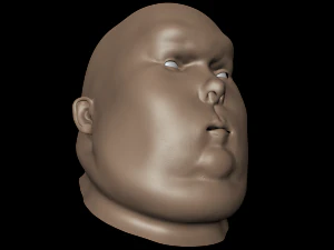 obese male high poly and low poly head mesh model vr - ar - low-poly 3d model 3D Model