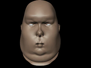 obese male high poly and low poly head mesh model vr - ar - low-poly 3d model 3D Model