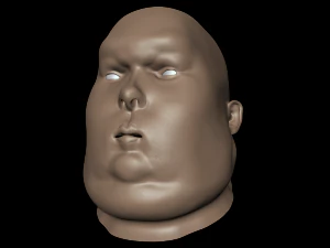 obese male high poly and low poly head mesh model vr - ar - low-poly 3d model 3D Model