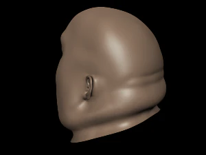 obese male high poly and low poly head mesh model vr - ar - low-poly 3d model 3D Model