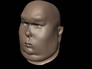 obese male high poly and low poly head mesh model vr - ar - low-poly 3d model 3D Model