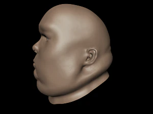 obese male high poly and low poly head mesh model vr - ar - low-poly 3d model 3D Model