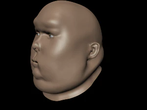 obese male high poly and low poly head mesh model vr - ar - low-poly 3d model 3D Model