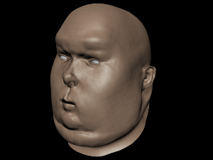 obese male high poly and low poly head mesh model vr - ar - low-poly 3d model Modelo 3D