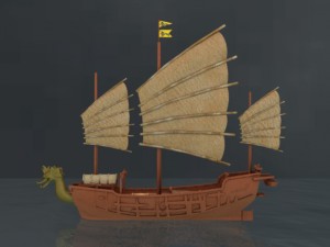 chinese junk boat 3D Model