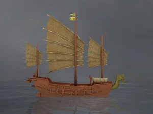 chinese junk boat 3D Model