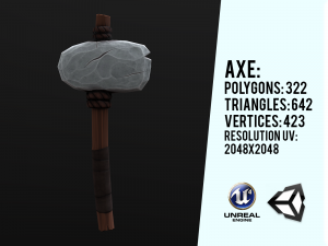 stylized primitive axe Modelo 3D