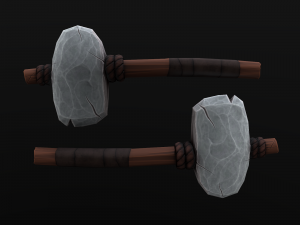 stylized primitive axe Model 3D