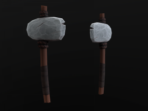 stylized primitive axe Model 3D