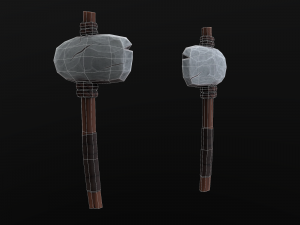 stylized primitive axe Model 3D