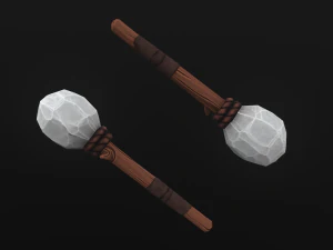 原始的な石の鈍い 3Dモデル