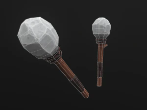 原始的な石の鈍い 3Dモデル