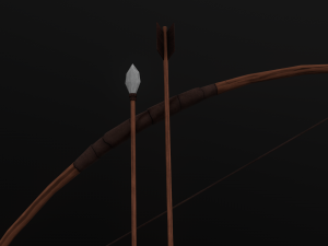 primitive wooden bow 3D Модель