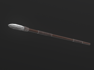 primitive stone spear 3D मॉडल