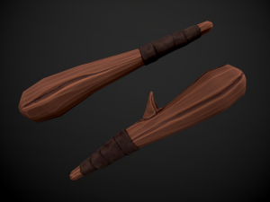primitive wooden blunt 3D मॉडल