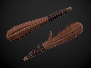 primitive wooden blunt 3D मॉडल