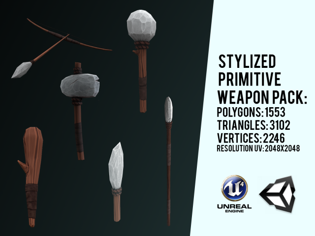 stylized primitive pack Model 3D .c4d .max .obj .3ds .fbx .stl .blend 