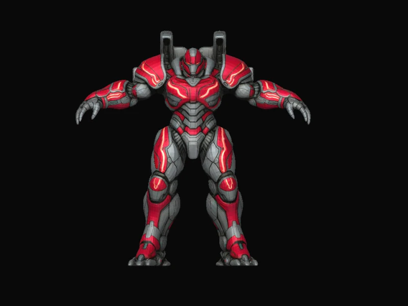 Robot 3D Model .c4d .max .obj .3ds .fbx .stl .blend