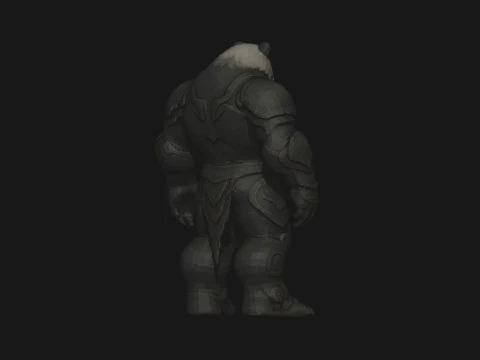 Panda preoccupato Modello 3D