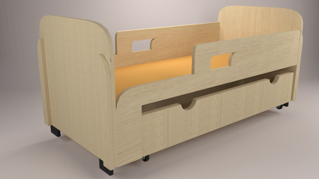 childrens bed 3D 모델 .c4d .max .obj .3ds .fbx .stl .blend 