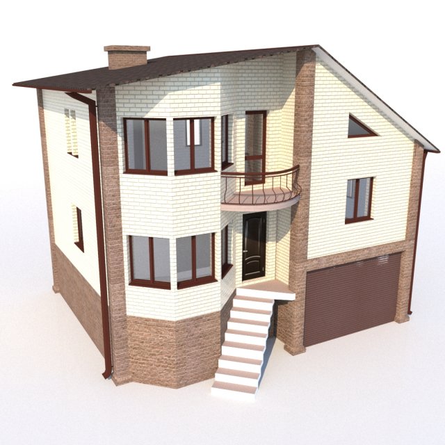 3d model classic country house-cottage 3D Модель .c4d .max .obj .3ds .fbx .stl .blend 