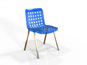 cadeira de pl&aacute;stico polo Modelo 3D