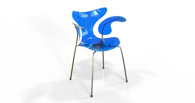 modern clear plastic arm chair 3D Модель .c4d .max .obj .3ds .fbx .stl .blend 