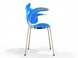 modern clear plastic arm chair 3D Model