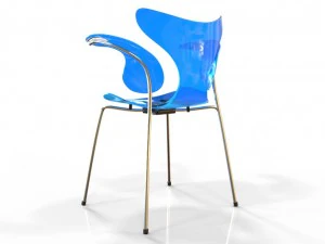 modern clear plastic arm chair 3D Model