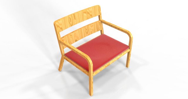 modern wood arm chair Modello 3D .c4d .max .obj .3ds .fbx .stl .blend
