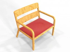 modern ahşap koltuk 3D Model