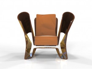 warp plastic wood arm chair 3D Model