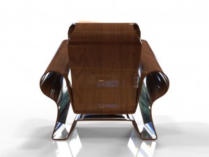 warp plastic wood arm chair Modèle 3D