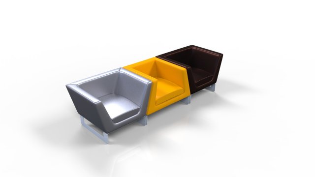 3 chair in one seat 3Dモデル .c4d .max .obj .3ds .fbx .stl .blend 